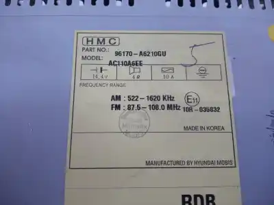 İkinci el araba yedek parçası ses sistemi / radyo cd için hyundai i30 (gd) style oem iam referansları 96170a6210gu  