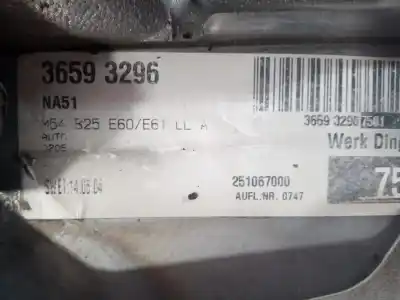 Pièce détachée automobile d'occasion moteur complet pour bmw serie 5 berlina (e60) 525i références oem iam m54b25 m1-a2-106 256s5