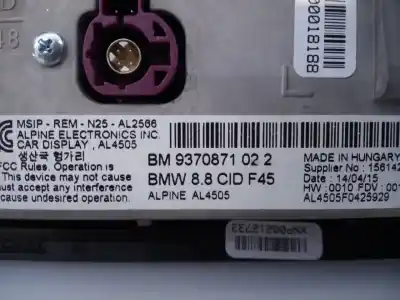 Second-hand car spare part gps navigation system for bmw serie 2 active tourer (f45) 220d xdrive oem iam references 9370871022 e3-a2-40-3 913990401