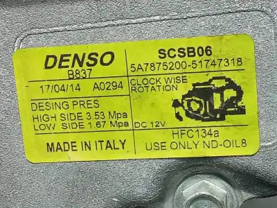 Автозапчастина б/у компресор кондиционера для ford ka (ccu) urban посилання на oem iam 5a7875200 p3-b2-2-1 51747318