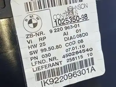 Second-hand car spare part dashboard for bmw x1 (e84) sdrive 18d oem iam references 922096301 e3-a2-25-2 450264540