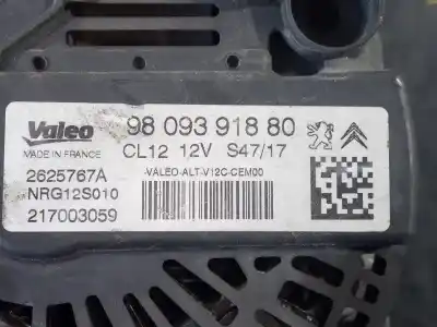 Peça sobressalente para automóvel em segunda mão alternador por peugeot 208 style referências oem iam 9809391880 p3-a4-18-3 2625767a