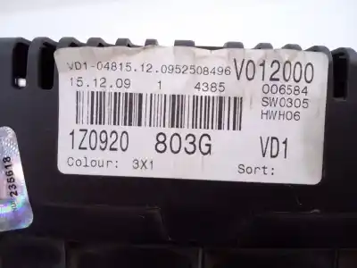 Автозапчастина б/у панель інструментів для skoda octavia combi (1z5) ambiente посилання на oem iam 1z0920803g e2-a1-25-3 