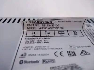 Peça sobressalente para automóvel em segunda mão sistema de áudio / rádio cd por ssangyong tivoli crystal 4x2 referências oem iam 8912035100 e3-a3-13-2 
