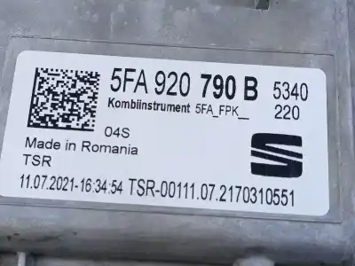 Автозапчастина б/у панель інструментів для seat leon (kl1) fr посилання на oem iam 5fa92p790b e2-a1-38-2 