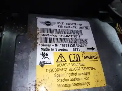 Second-hand car spare part airbag control unit for bmw mini (r56) one oem iam references 6577345177901