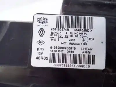 İkinci el araba yedek parçası sag far için renault clio iv dynamique oem iam referansları 260100274r e2-a2-38-2 