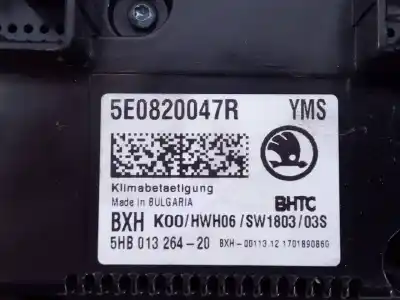 Автозапчастина б/у контроль опалення / кондиціонації для skoda octavia lim. (5e3) ambition посилання на oem iam 5e0820047r e2-a1-30-3 