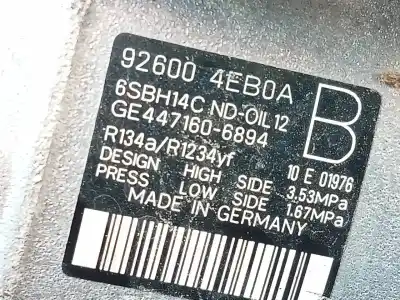 Peça sobressalente para automóvel em segunda mão compressor de ar condicionado a/a a/c por renault kadjar intens referências oem iam 926004eb0a p3-b2-3-3 