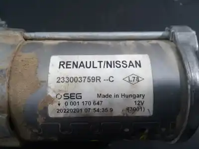 Pezzo di ricambio per auto di seconda mano motorino di avviamento per renault clio iv dynamique riferimenti oem iam 233003759r p3-b8-18-3 