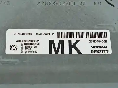 Second-hand car spare part ecu engine control for renault zoe bose oem iam references 237d40400r e2-a1-40-2 237d40399r