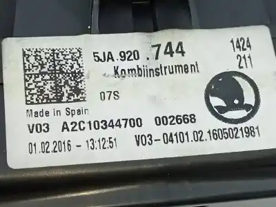 Peça sobressalente para automóvel em segunda mão quadrante por skoda rapid active referências oem iam 5ja920744 e2-a1-44-3 