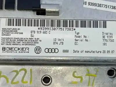 Peça sobressalente para automóvel em segunda mão módulo / sistema de navegação gps por audi a5 coupe (8t) 3.0 v6 24v tdi referências oem iam 8t0919603c e2-a1-44-7 8t0919609wfx