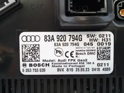 Recambio de automóvil de segunda mano de cuadro instrumentos para audi q3 sportback (f3n) 35 tfsi s line referencias oem iam 83a920794g  0263753039