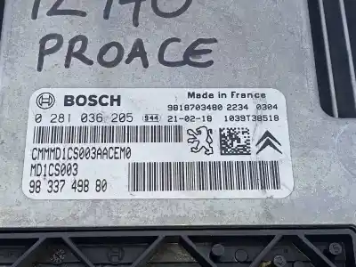 Pièce détachée automobile d'occasion calculateur moteur ecu pour toyota proace verso city références oem iam 9833749880 e3-b2-19-2 0281036205