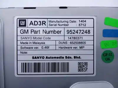 Автозапчастина б/у аудіо система / радіо cd для opel zafira tourer expression посилання на oem iam 95247248 e3-a5-28-4 a2c81981800