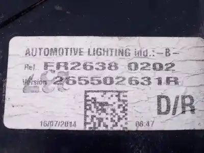 Автозапчастина б/у правий ліхтар для renault clio iv authentique посилання на oem iam 265502631r e1-a1-39-2 fr26380202