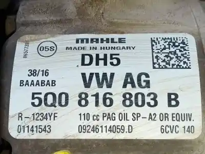 Peça sobressalente para automóvel em segunda mão compressor de ar condicionado a/a a/c por seat leon st (5f8) style referências oem iam 5q0816803b p3-a1-28-3 01141543