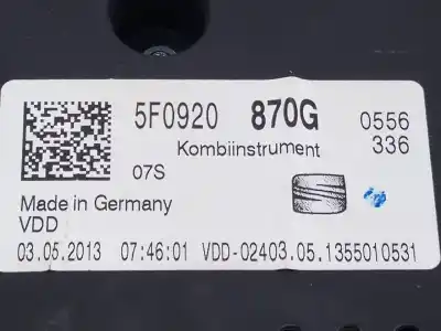 Автозапчастина б/у панель інструментів для seat leon sc (5f5) style посилання на oem iam 5f0920870g e2-a1-43-1 
