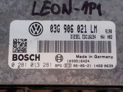 Second-hand car spare part ecu engine control for seat leon (1p1) sport oem iam references 03g906021 e2-a1-45-1 0281013281