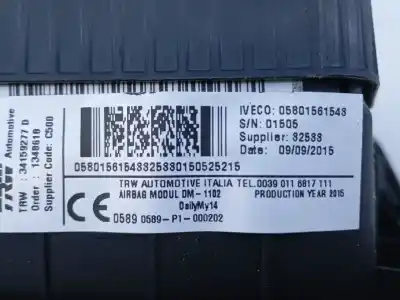 Автозапчастина б/у передня ліва подушка безопасности для iveco daily ka ka 35 s... radstand 3000 посилання на oem iam 05801581543 e1-b3-39-2 