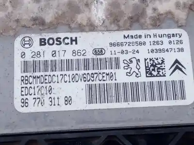 Second-hand car spare part ecu engine control for citroen c4 lim. business oem iam references 9677031180 e3-b2-24-4 0281017862