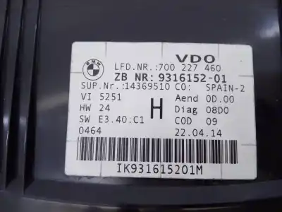 Second-hand car spare part dashboard for bmw x1 (e84) sdrive 18d oem iam references 931615201 e3-a2-38-1 700227460