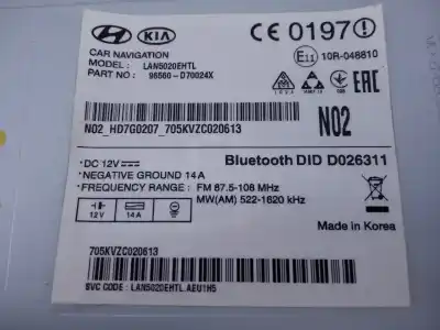 Peça sobressalente para automóvel em segunda mão módulo / sistema de navegação gps por hyundai tucson essence bluedrive 2wd referências oem iam 96560d70024x  