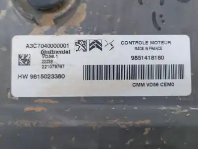 Peça sobressalente para automóvel em segunda mão centralina de motor uce por opel astra l 1.2 dynamic referências oem iam 9851418180 e3-a5-38-3 9815023380