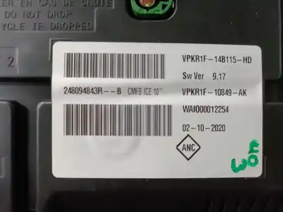 Автозапчасти б/у приборная доска за renault captur ii (hf_) tce 130 (hfmf) ссылки oem iam 248094843r e2-a1-24-2 vpkr1f10849ak