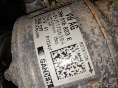 Автозапчасти б/у компрессор кондиционера воздуха за volkswagen t-cross (c11) 1.0 tsi ссылки oem iam 3q0816803e  