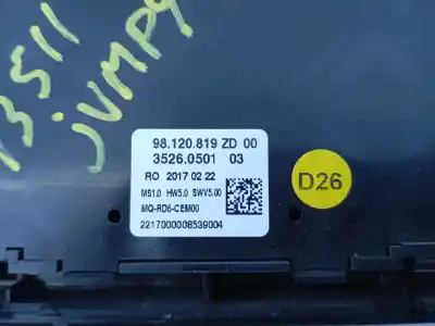 Peça sobressalente para automóvel em segunda mão sistema de áudio / rádio cd por citroen jumpy furgón (v_) 1.6 bluehdi 115 referências oem iam 9813759880 e3-b2-40-3 98120819zd