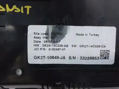 Автозапчастина б/у панель інструментів для ford transit v363 furgón (fcd, fdd) 2.0 ecoblue посилання на oem iam gk2t10849ja e3-b3-25-3 