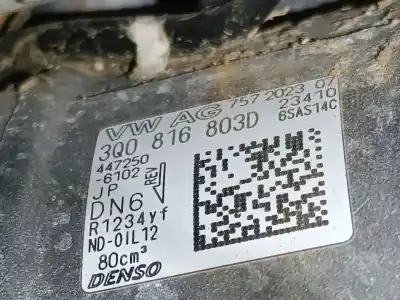 Автозапчастина б/у компресор кондиционера для volkswagen t-roc (a11, d11) 2.0 tdi scr посилання на oem iam 3q0816803d  