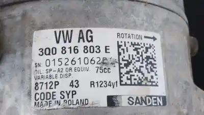 Автозапчасти б/у компрессор кондиционера воздуха за volkswagen crafter furgón (sy_, sx_) 2.0 tdi rwd ссылки oem iam 3q0816803e p3-a1-15-2 