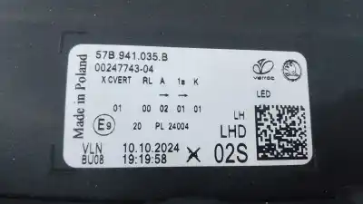 Автозапчастина б/у ліва фара для skoda karoq (nu7, nd7) 1.5 tsi посилання на oem iam 57b941035b e1-a5-23-2 992941572cj