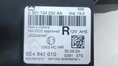 Second-hand car spare part right headlight for skoda octavia combi (nx5) 2.0 tdi oem iam references 5e4941010 e1-a5-14-1 