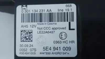 Second-hand car spare part left headlight for skoda octavia combi (nx5) 2.0 tdi oem iam references 5e4941009 e1-a5-14-1 