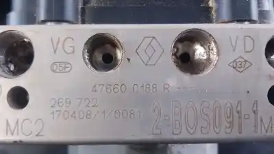 Peça sobressalente para automóvel em segunda mão abs por renault captur i (j5_, h5_) 0.9 tce 90 referências oem iam 476600188r  17040810081