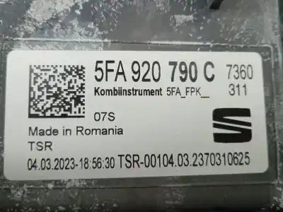 Peça sobressalente para automóvel em segunda mão quadrante por seat leon (kl1) 2.0 tdi referências oem iam 5fa920790c  