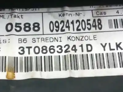 Pièce détachée automobile d'occasion accoudoir central pour skoda superb combi (3t5) 2.0 tdi dpf références oem iam 3t0863241  