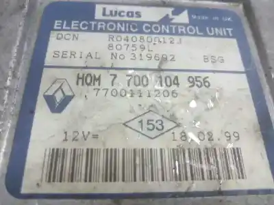 Автозапчастина б/у ебу контролер двигуна для renault clio i fase i+ii (b/c57) 1.9 diesel посилання на oem iam 7700104956  r04080012j