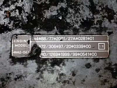 İkinci el araba yedek parçası komple motor için mitsubishi canter 01/99 -> ki 35 cabina individual (comfort) oem iam referansları 4m420at 4m42 4m42-0at