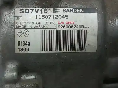 Peça sobressalente para automóvel em segunda mão compressor de ar condicionado a/a a/c por dacia sandero stepway referências oem iam 926006229r  sd7v161809