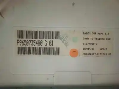 Peça sobressalente para automóvel em segunda mão quadrante por citroen c3 1.4 hdi cool referências oem iam p9650735480g  