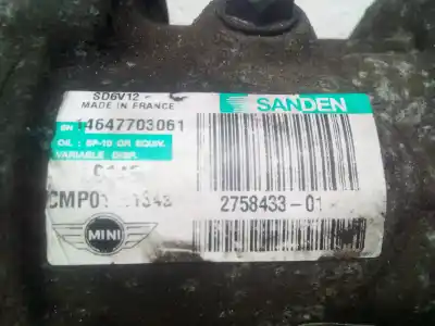 Second-hand car spare part air conditioning compressor for mini mini (r56) one d oem iam references 275843301  