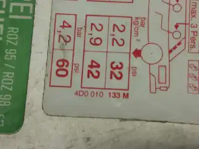 Second-hand car spare part outer fuel cap for audi a8 (d2) 4.2 v8 32v oem iam references 4d0010133m  