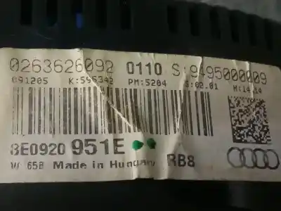 Second-hand car spare part dashboard for audi a4 avant (8e) 3.0 v6 24v tdi oem iam references 8e0920951e  0263626090