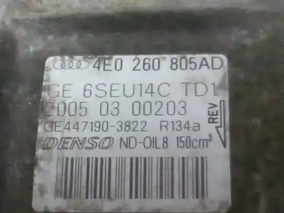 Second-hand car spare part air conditioning compressor for audi a8 (4e2) 3.0 v6 24v tdi oem iam references 4e0260805ad  20050300203