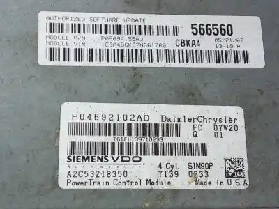 Second-hand car spare part ecu engine control for chrysler jeep compass 2.4 16v cat oem iam references p04692102ad p05094155aj a2c53218350